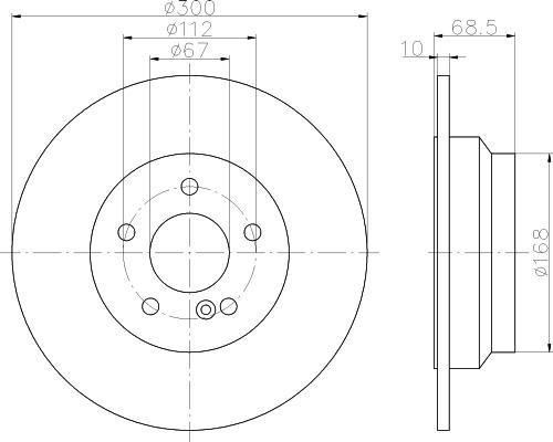 Hella 8DD 355 108-841 тормозной диск на MERCEDES-BENZ E-CLASS (W211)