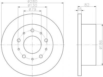 Hella 8DD 355 108-981 тормозной диск на PEUGEOT BOXER автобус (230P)