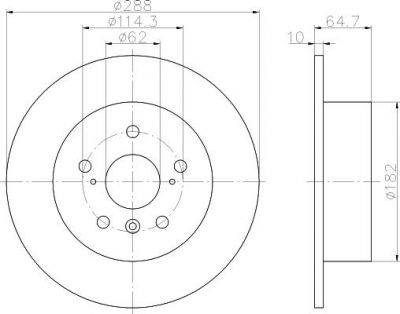 Hella 8DD 355 109-051 тормозной диск на TOYOTA HIGHLANDER (_MCU2_, _ACU2_)