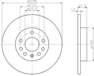 Hella 8DD 355 109-211 тормозной диск на SAAB 9-3 (YS3F)