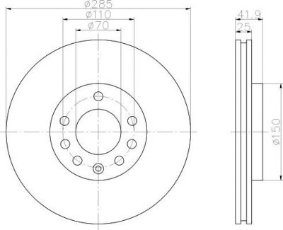 Hella 8DD 355 109-241 тормозной диск на SAAB 9-3 (YS3F)