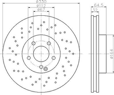 Hella 8DD 355 109-471 тормозной диск на MERCEDES-BENZ E-CLASS (W211)