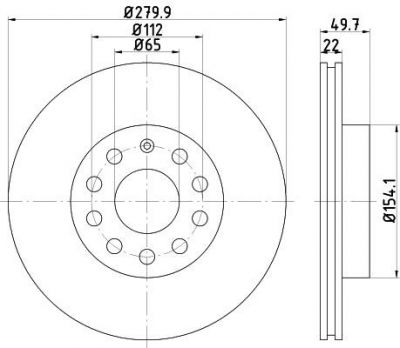 Hella 8DD 355 109-551 тормозной диск на SKODA OCTAVIA Combi (1Z5)