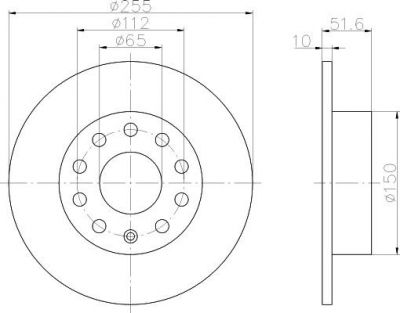 Hella 8DD 355 109-601 тормозной диск на SKODA OCTAVIA Combi (1Z5)