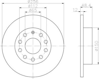 Hella 8DD 355 109-641 тормозной диск на VW GOLF V (1K1)