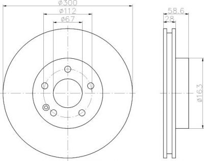 Hella 8DD 355 110-071 тормозной диск на MERCEDES-BENZ VIANO (W639)