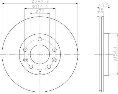 Hella 8DD 355 110-361 тормозной диск на MAZDA 6 (GG)