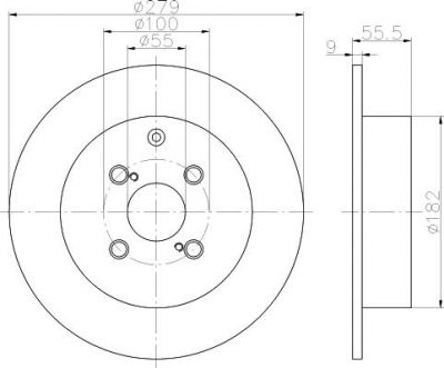 Hella 8DD 355 110-511 тормозной диск на TOYOTA COROLLA Wagon (__E11_)