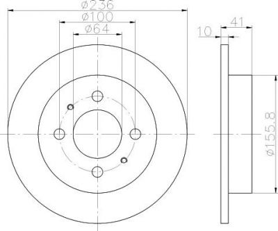 Hella 8DD 355 110-651 тормозной диск на MITSUBISHI CARISMA седан (DA_)