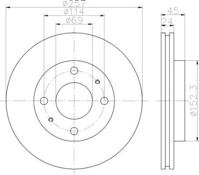 Hella 8DD 355 110-931 тормозной диск на HYUNDAI SONATA IV (EF)