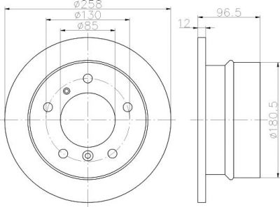 Hella 8DD 355 111-881 тормозной диск на VW LT 28-46 II c бортовой платформой/ходовая часть (2DC, 2DF, 2