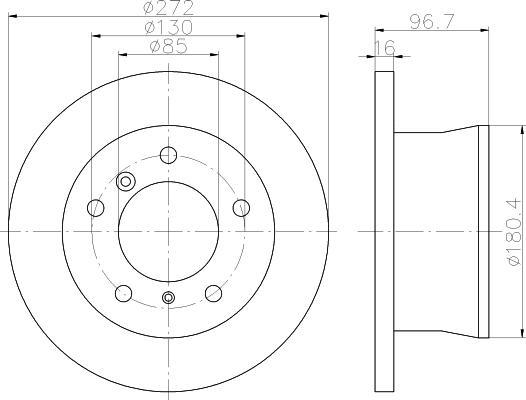Hella 8DD 355 111-901 тормозной диск на VW LT 28-46 II c бортовой платформой/ходовая часть (2DC, 2DF, 2