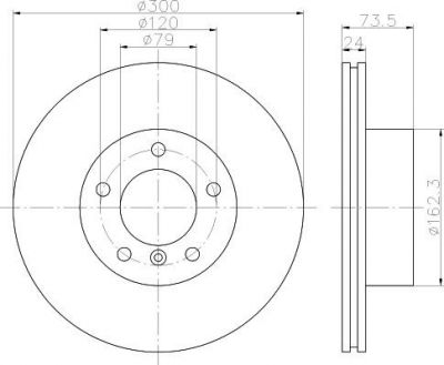 Hella 8DD 355 111-921 тормозной диск на 3 (E90)