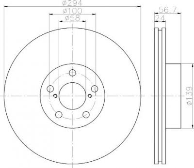 Hella 8DD 355 112-051 тормозной диск на SUBARU IMPREZA универсал (GG)