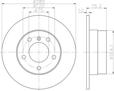 Hella 8DD 355 112-641 тормозной диск на Z4 (E85)