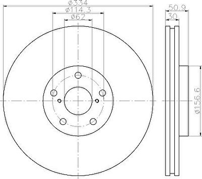 Hella 8DD 355 112-861 тормозной диск на LEXUS GS (GRS19_, UZS19_, URS19_, GWS19_)