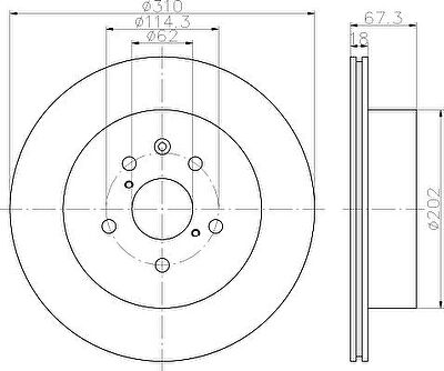 Hella 8DD 355 112-881 тормозной диск на LEXUS GS (GRS19_, UZS19_, URS19_, GWS19_)