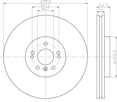 Hella 8DD 355 113-181 тормозной диск на MERCEDES-BENZ M-CLASS (W164)