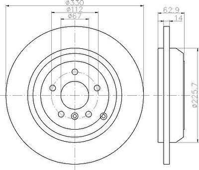 Hella 8DD 355 113-211 тормозной диск на MERCEDES-BENZ M-CLASS (W164)