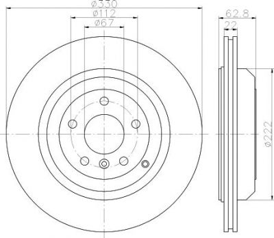 Hella 8DD 355 113-231 тормозной диск на MERCEDES-BENZ M-CLASS (W164)