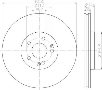 Hella 8DD 355 113-241 тормозной диск на MERCEDES-BENZ CLK (C209)