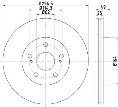 Hella 8DD 355 113-621 тормозной диск на SUZUKI GRAND VITARA II (JT)