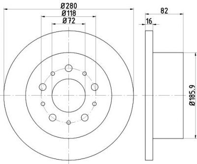 Hella 8DD 355 113-711 тормозной диск на FIAT DUCATO фургон (250, 290)