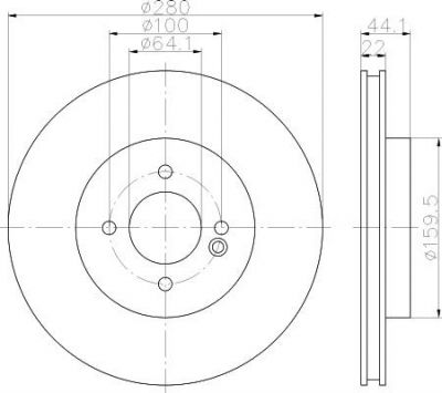 Hella 8DD 355 113-751 тормозной диск на MINI MINI Roadster (R59)