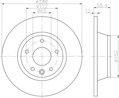 Hella 8DD 355 113-841 тормозной диск на AUDI TT (8J3)