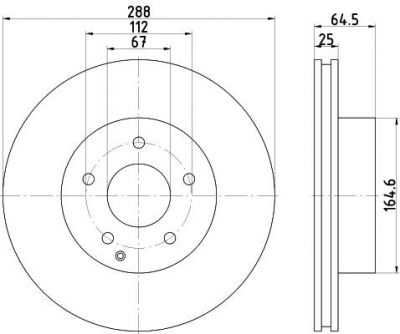 Hella 8DD 355 113-861 тормозной диск на MERCEDES-BENZ C-CLASS T-Model (S204)