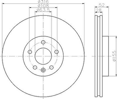 Hella 8DD 355 114-091 тормозной диск на VOLVO S80 II (AS)