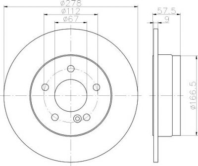 Hella 8DD 355 114-181 тормозной диск на MERCEDES-BENZ C-CLASS T-Model (S204)