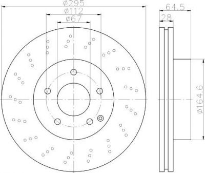 Hella 8DD 355 114-391 тормозной диск на MERCEDES-BENZ C-CLASS (W204)