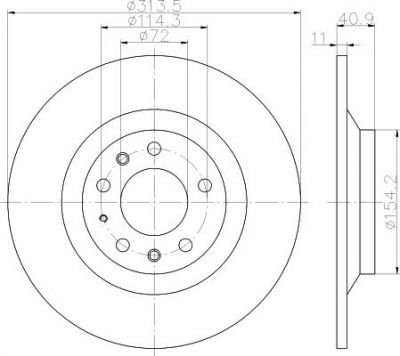 Hella 8DD 355 114-501 тормозной диск на MAZDA 6 Hatchback (GG)