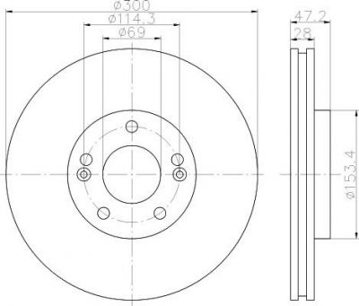 Hella 8DD 355 114-511 тормозной диск на HYUNDAI TUCSON (TLE)