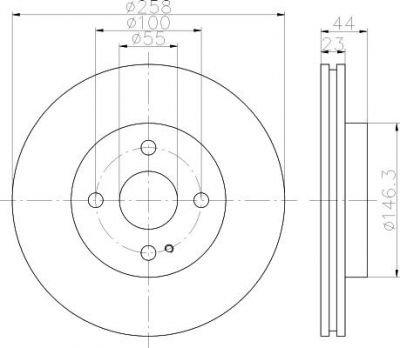 Hella 8DD 355 114-541 тормозной диск на MAZDA 2 (DE)