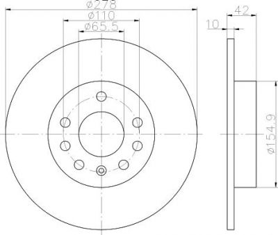 Hella 8DD 355 114-621 тормозной диск на OPEL ZAFIRA B (A05)