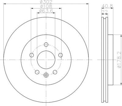 Hella 8DD 355 114-701 тормозной диск на VOLVO S80 II (AS)