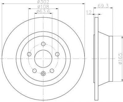 Hella 8DD 355 114-711 тормозной диск на VOLVO S80 II (AS)