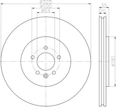 Hella 8DD 355 114-881 тормозной диск на MG MG ZT- T