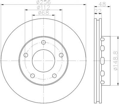 Hella 8DD 355 115-181 тормозной диск на VW PASSAT Variant (3B6)