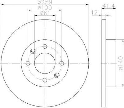 Hella 8DD 355 115-271 тормозной диск на RENAULT LOGAN I универсал (KS_)