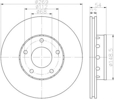 Hella 8DD 355 115-441 тормозной диск на VW PASSAT Variant (3B6)