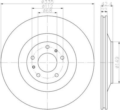 Hella 8DD 355 115-461 тормозной диск на VW PHAETON (3D_)