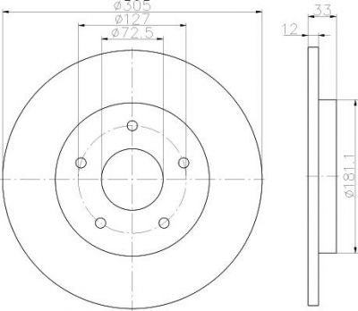 Hella 8DD 355 115-801 тормозной диск на FIAT FREEMONT (JC_, JF_)