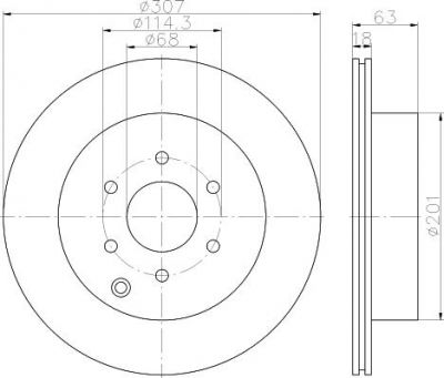 Hella 8DD 355 115-851 тормозной диск на NISSAN PATHFINDER IV (R52)