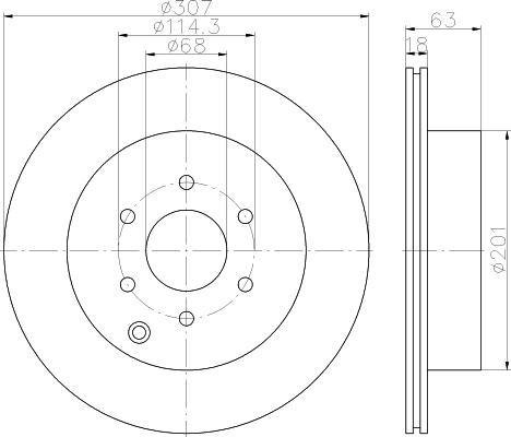 Hella 8DD 355 115-851 тормозной диск на NISSAN PATHFINDER IV (R52)