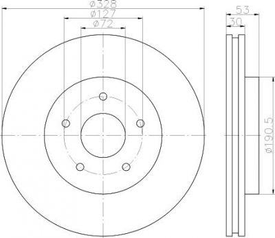 Hella 8DD 355 115-921 тормозной диск на JEEP GRAND CHEROKEE III (WH, WK)