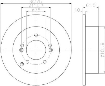 Hella 8DD 355 115-991 тормозной диск на KIA CARENS III (UN)