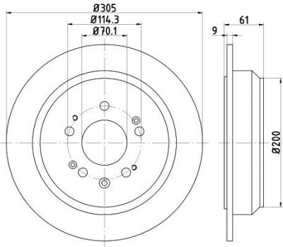 Hella 8DD 355 116-111 тормозной диск на HONDA ACCORD VIII универсал